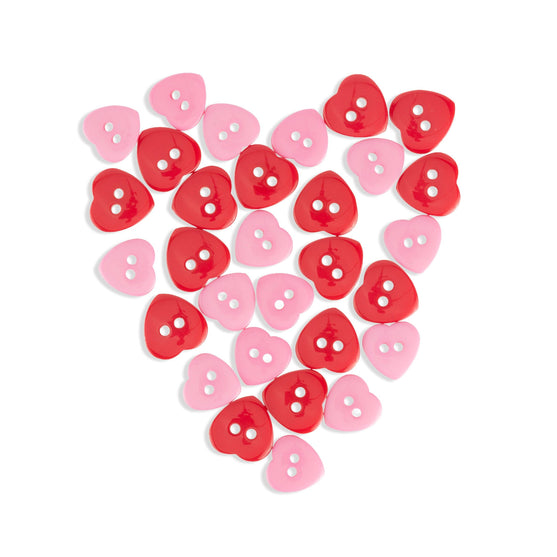 Bottoni a forma di cuore - 30 pz. - Hobbii
5