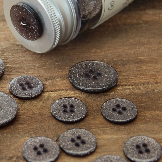 Bottoni Glitter - Nero - Diverse dimensioni - Go Handmade
5
