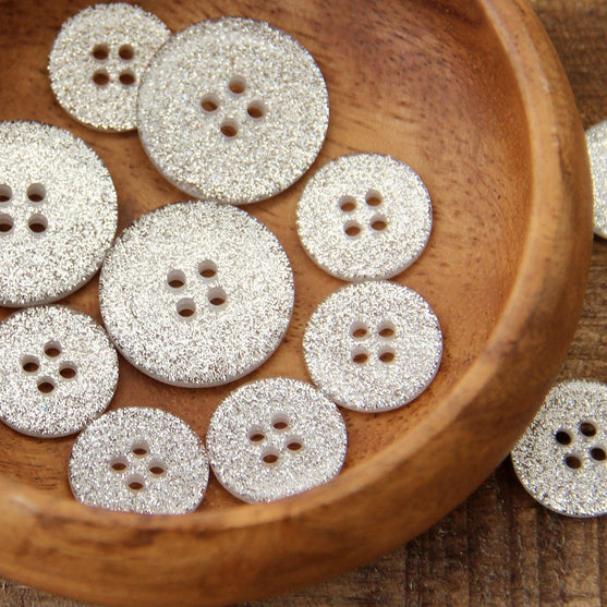 Bottoni Glitter - Argento - Diverse dimensioni - Go Handmade
5