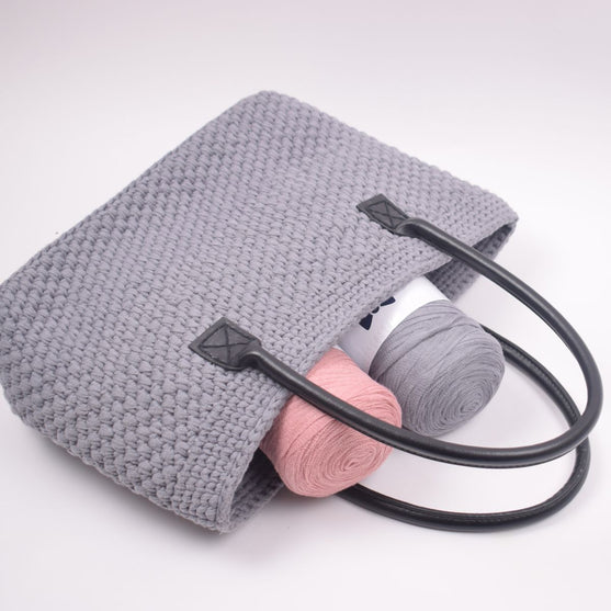Ribbon Shopper con il fondo di pelle – Piccola
6
