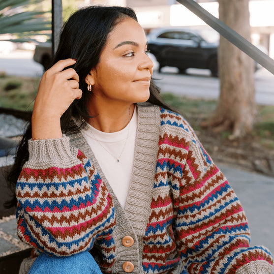 Ottolie - Cardigan chevron con tasche
4