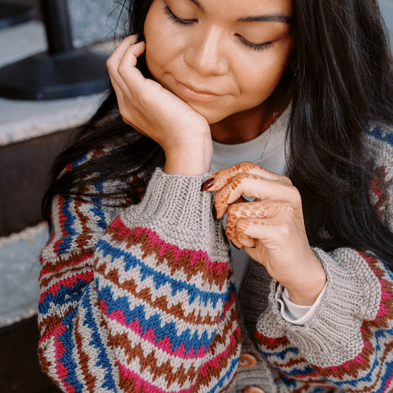 Ottolie - Cardigan chevron con tasche
5