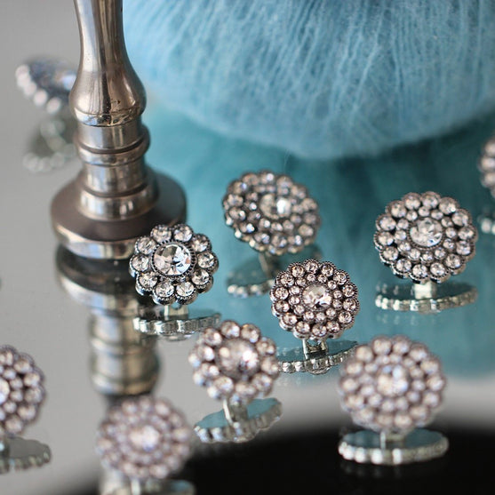 Bottoni Bling - Pietre grandi - Argentato - 4 pz. - Go Handmade
4