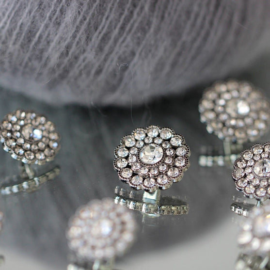 Bottoni Bling - Pietre piccole - Argentato - 4 pz. - Go Handmade
4