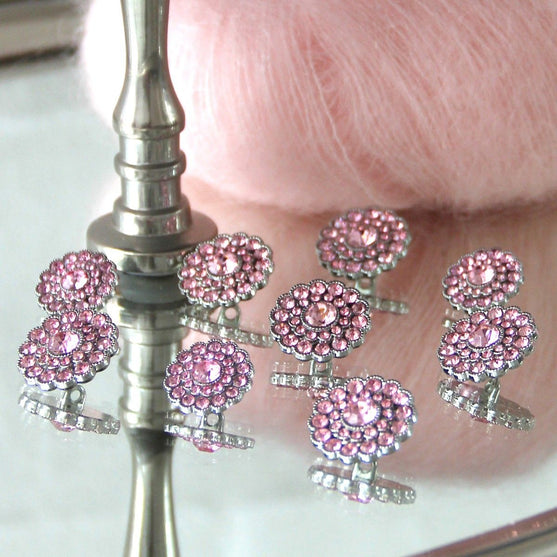 Bottoni Bling - Pietre piccole - Rosa - 4 pz. - Go Handmade
5