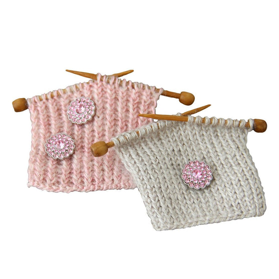 Bottoni Bling - Pietre piccole - Rosa - 4 pz. - Go Handmade
4