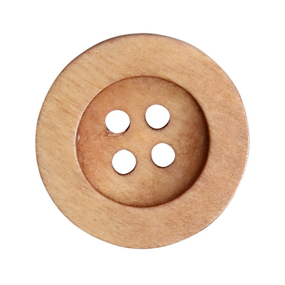 Bottoni di legno - Round Groove - Chiari - Go Handmade
3