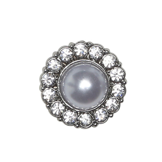 Bottoni in perla con pietra - Argentato - Diverse dimensioni - Go Handmade
2