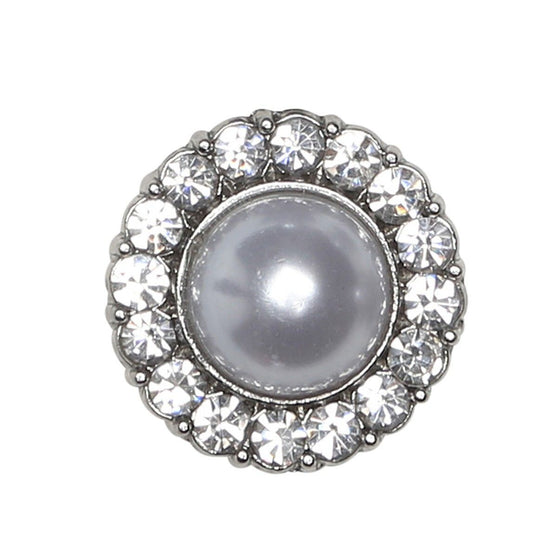 Bottoni in perla con pietra - Argentato - Diverse dimensioni - Go Handmade
3