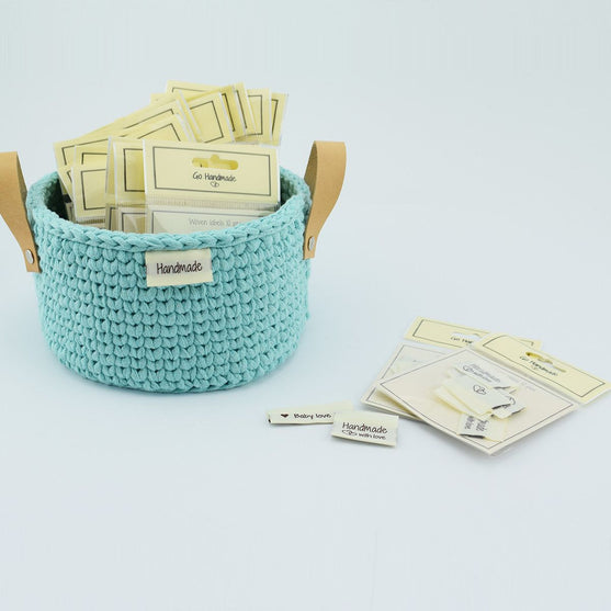 10 Etichette - Handmade with love - 3 cuori - Go Handmade
3