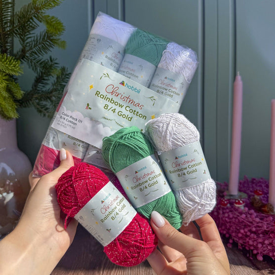 Rainbow Cotton 8/4 Christmas Gold Color Pack (Edizione Limitata) - Hobbii
2