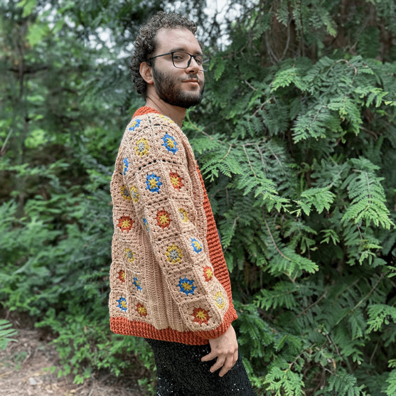 Floral Fusion - Cardigan da uomo
2