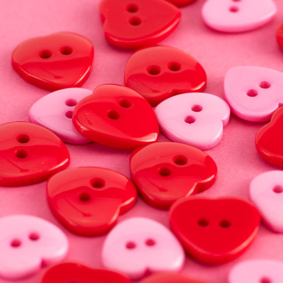 Bottoni a forma di cuore - 30 pz. - Hobbii
2