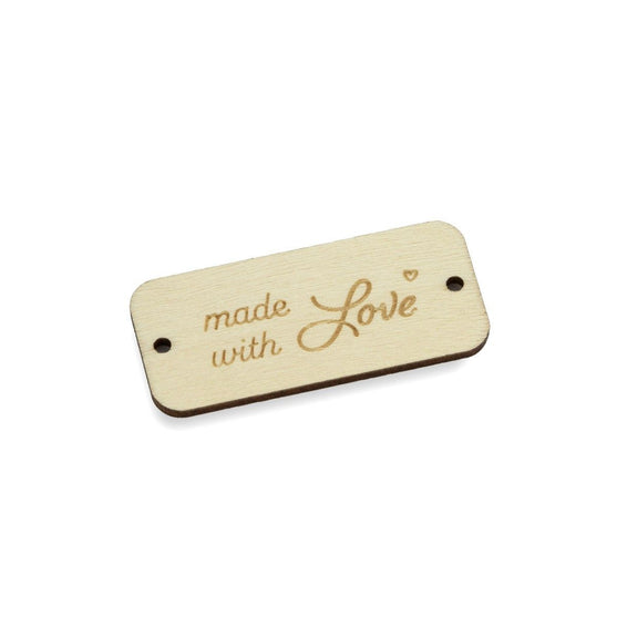 Etichette in legno - Made With Love - Hobbii
2