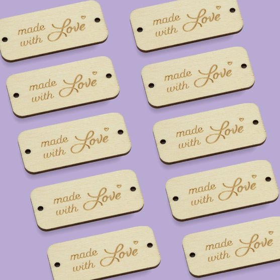 Etichette in legno - Made With Love - Hobbii
3