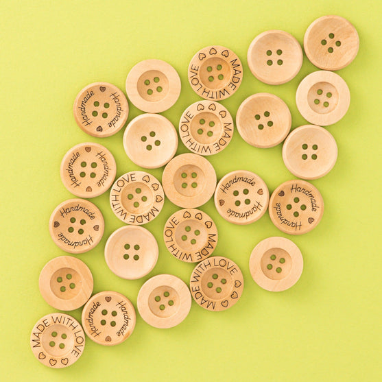 Bottoni in legno - 21 mm - Hobbii
5
