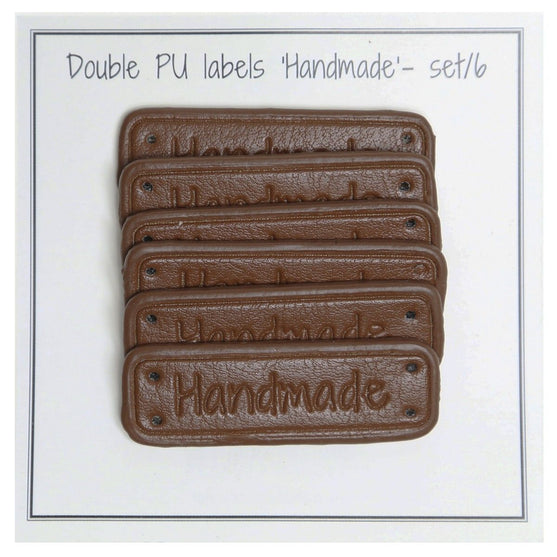 

Etichette "Handmade" - Doppio cuoio PU - 5 x 1,5 cm - Go Handmade
1