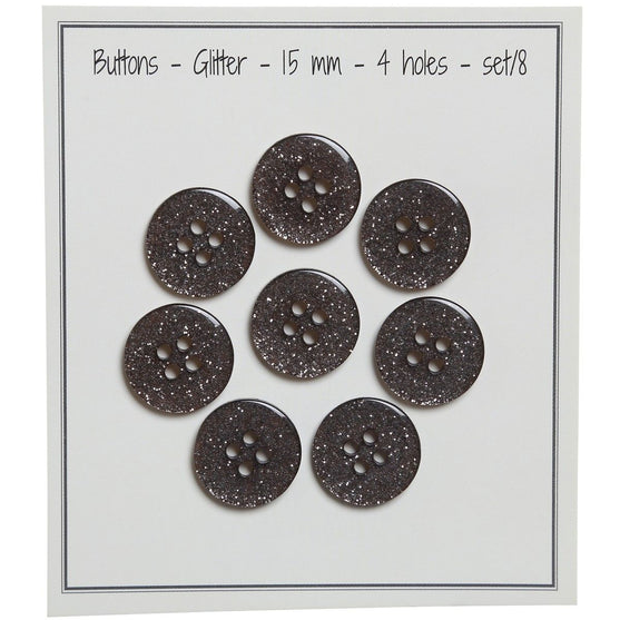 

Bottoni Glitter - Nero - Diverse dimensioni - Go Handmade
1