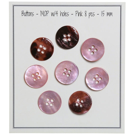 Bottoni in perla madre - Rosa - Go Handmade