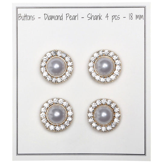 Bottoni in perla con pietra - Dorato - Diverse dimensioni - Go Handmade