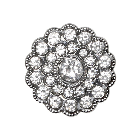 Bottoni Bling - Pietre piccole - Argentato - 4 pz. - Go Handmade