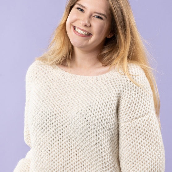 

Sif - Maglione a nido d’ape a punto brioche
1