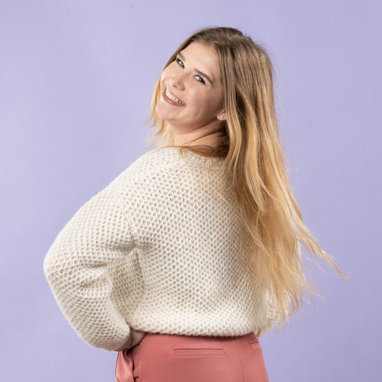 

Sif - Maglione a nido d’ape a punto brioche
2