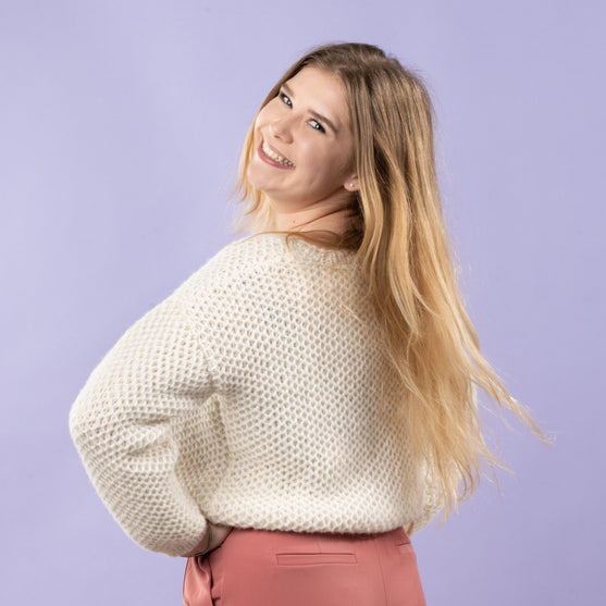 

Sif - Maglione a nido d’ape a punto brioche
2