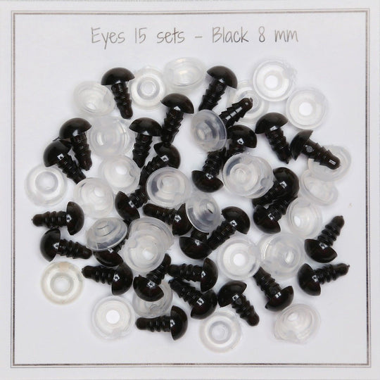 Occhi con clip di sicurezza - 8 mm - Go Handmade