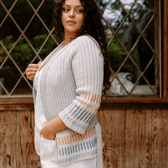 Fusing Cardigan - Cardigan Aperto con Cintura