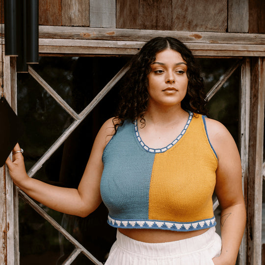 Bevelled Tank - Top Senza Maniche con Intarsio