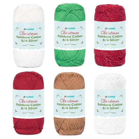 Rainbow Cotton 8/4 Christmas Silver Color Pack (Edizione Limitata) - Hobbii