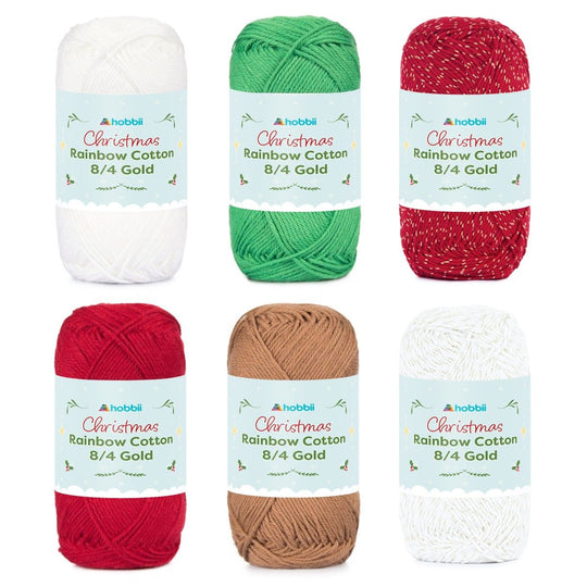 Rainbow Cotton 8/4 Christmas Gold Color Pack (Edizione Limitata) - Hobbii