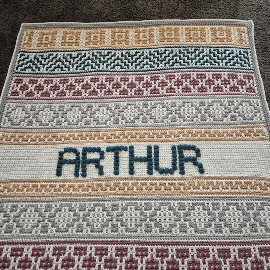 

Lullaby Name Mosaic - Copertina per neonato personalizzata
4