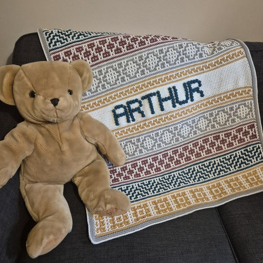 Lullaby Name Mosaic - Copertina per neonato personalizzata