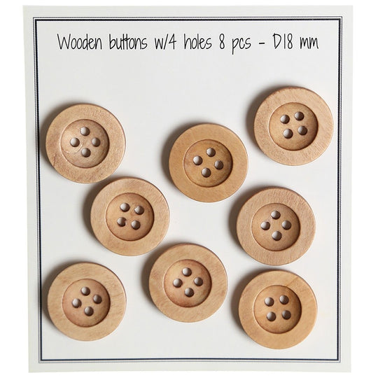 Bottoni di legno - Round Groove - Chiari - Go Handmade