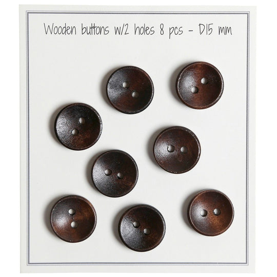 Bottoni in legno concavi - Scuri - 8 pezzi - Go Handmade