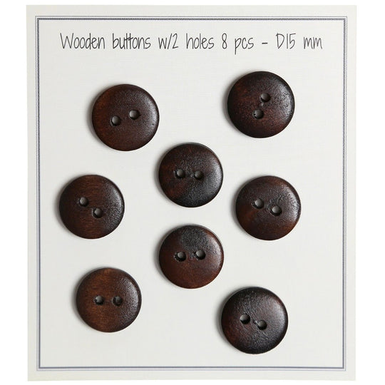 Bottoni in legno UFO - Scuri - 8 pezzi - Go Handmade