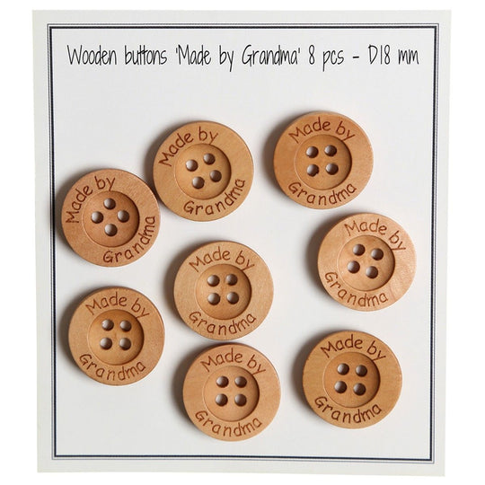 Bottoni di legno - Made by Grandma  - 18 mm - Go Handmade