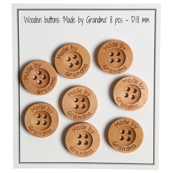 

Bottoni di legno - Made by Grandma  - 18 mm - Go Handmade
1