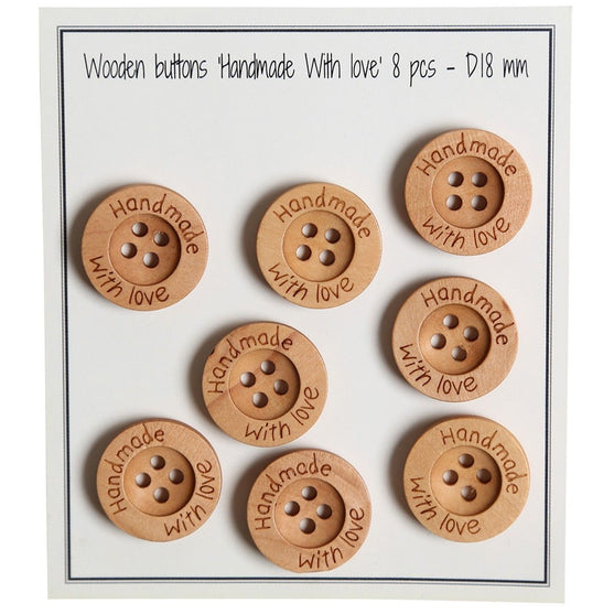 

Bottoni di legno - Handmade with Love - 18 mm - Go Handmade
1