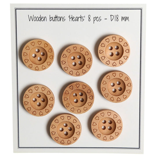 Bottoni di legno - Cuori - 18 mm - Go Handmade