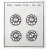 

Bottoni Bling - Pietre grandi - Argentato - 4 pz. - Go Handmade
3