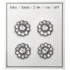 

Bottoni Bling - Pietre grandi - Argentato - 4 pz. - Go Handmade
3