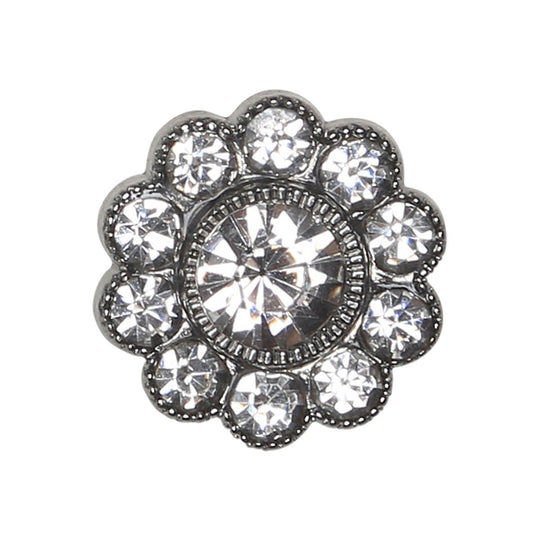 Bottoni Bling - Pietre grandi - Argentato - 4 pz. - Go Handmade