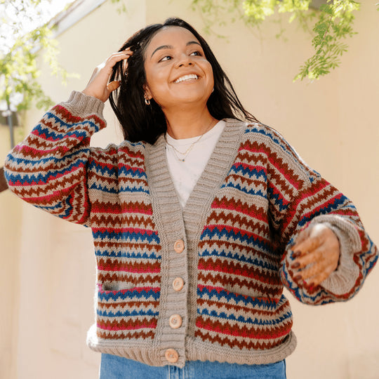 Ottolie - Cardigan chevron con tasche