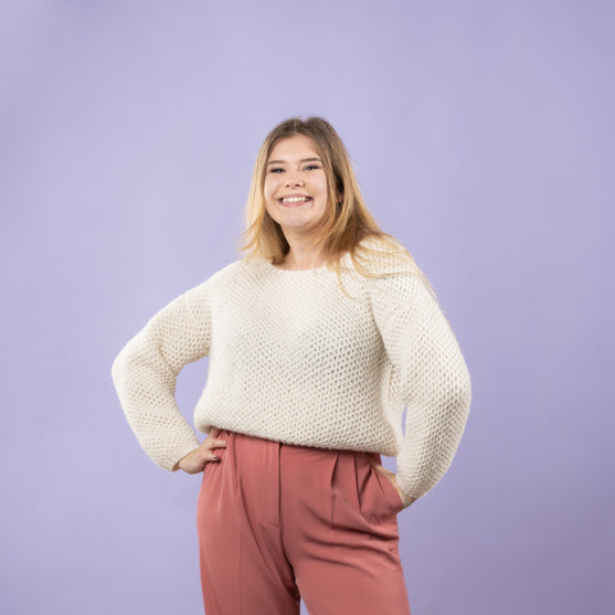 

Sif - Maglione a nido d’ape a punto brioche
6