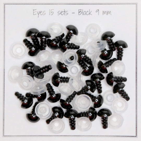 Occhi con clip di sicurezza - 9 mm - Go Handmade