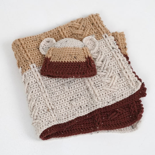 Happy Bear - Copertina e berretto per neonati