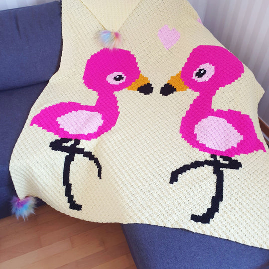 Coperta- Flamingo Love
